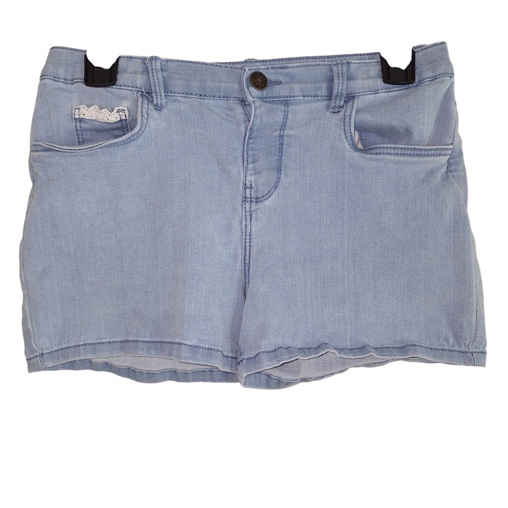 Carters Kid Girls Light Wash Denim Shorts Lace Trim Blue Size 14 Lace Trim‎